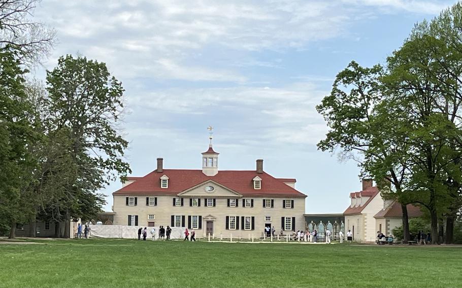 George Washington’s Mount Vernon, shown in April. The mansion is about 20 miles south of Washington.