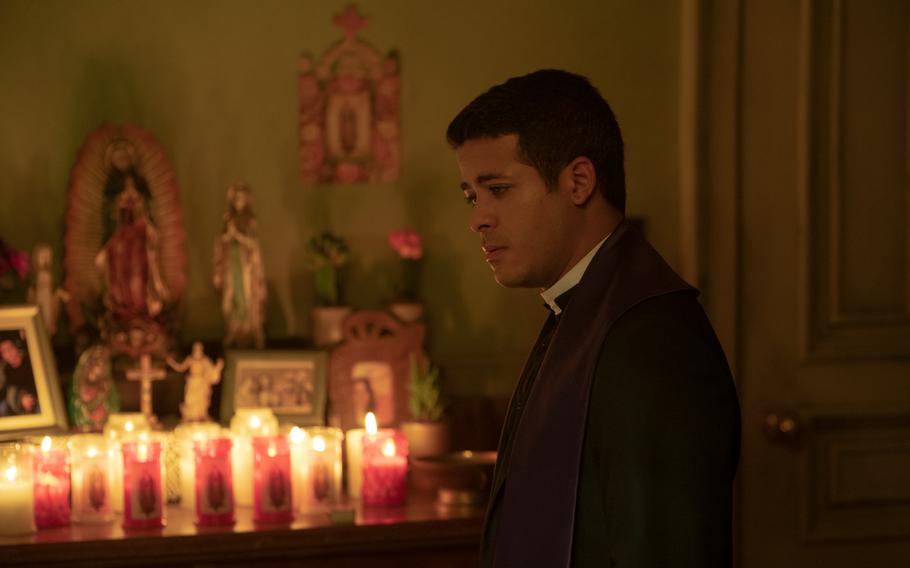 Christian Navarro plays Father Dante in “Prey for the Devil,” now showing in select AAFES theaters.