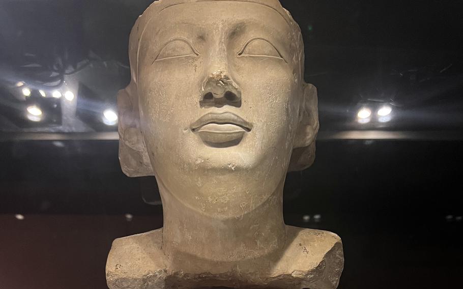 A bust of Ptolemy II Philadelphus, also known as Ptolemy          the Great, inside the Museum of Ancient Egypt in Tokyo's Shibuya          district. 