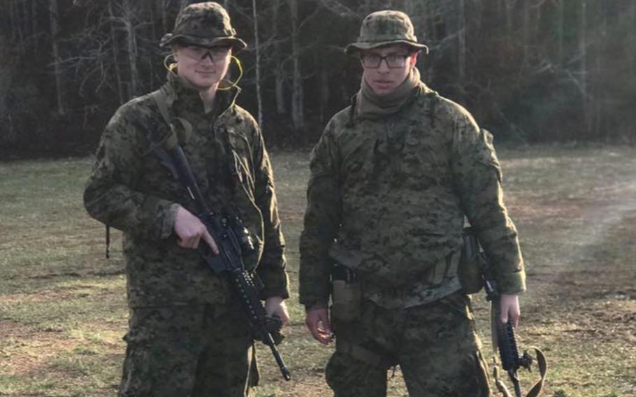 Cpl. Humberto Sanchez, right, was one 13 U.S. service members who died in Thursday's terrorist attack on the Kabul airport.