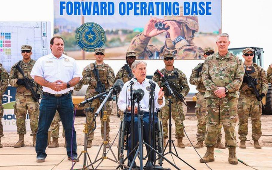 The Texas National Guard will spend nearly $131 million to build a forward operating base near the state’s border with Mexico to house up to 1,800 troops serving on a mission to deter illegal activity, Gov. Greg Abbott announced Friday, Feb. 16, 2024.