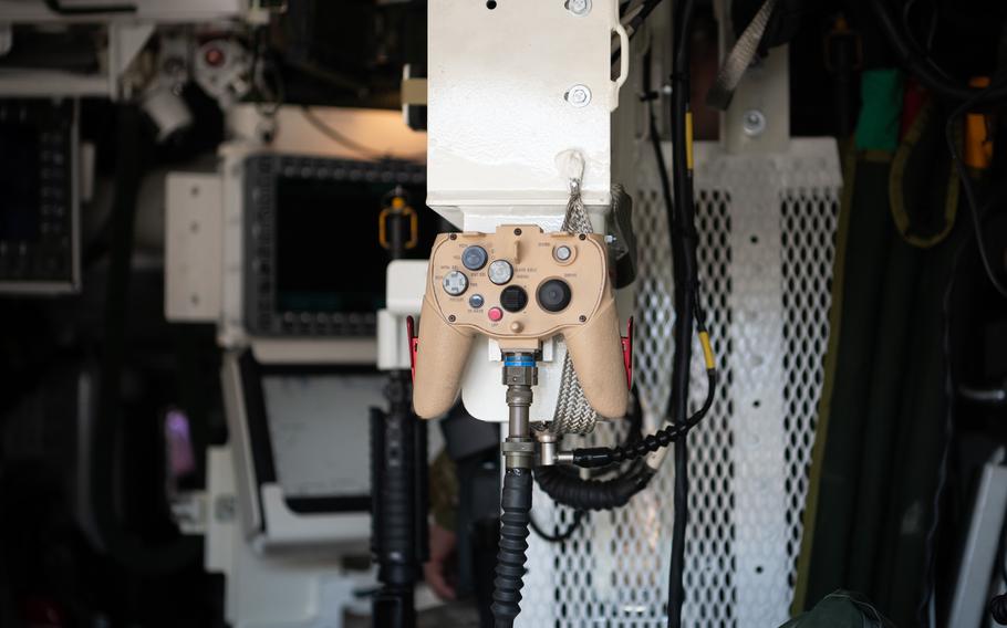 The M-SHORAD device used to track targets looks like an Xbox controller.