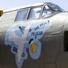 Crew members painted the Douglas A-20 Havoc bomber Hell’N Pelican II with an image of a pelican carrying a bomb. 