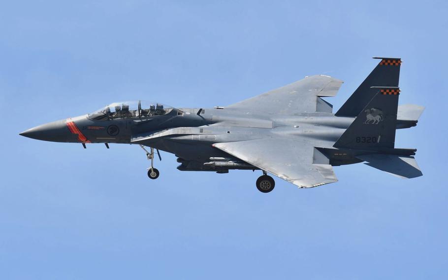 A Singaporean F-15SG photographed in flight May 13, 2020.