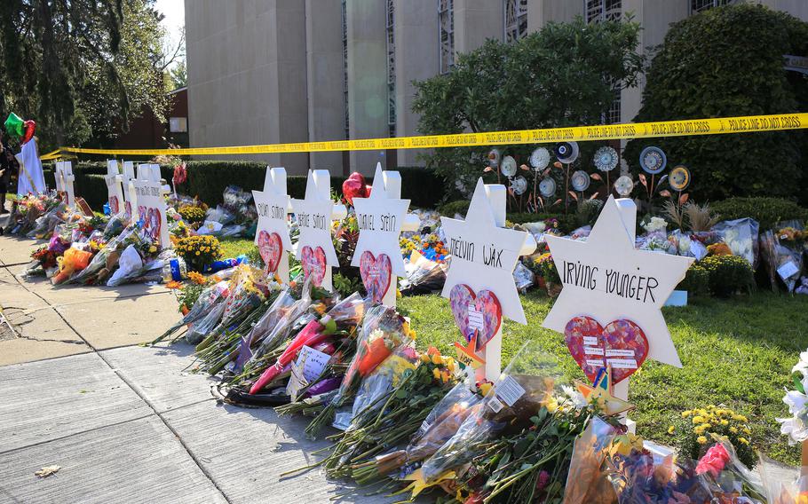 The Tree of Life synagogue at the intersection of Shady and Wilkins Avenue, in Pittsburgh’s Squirrel Hill neighborhood, on Oct. 30, 2018. 