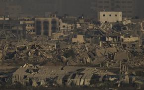 A landscape of destroyed buildings.