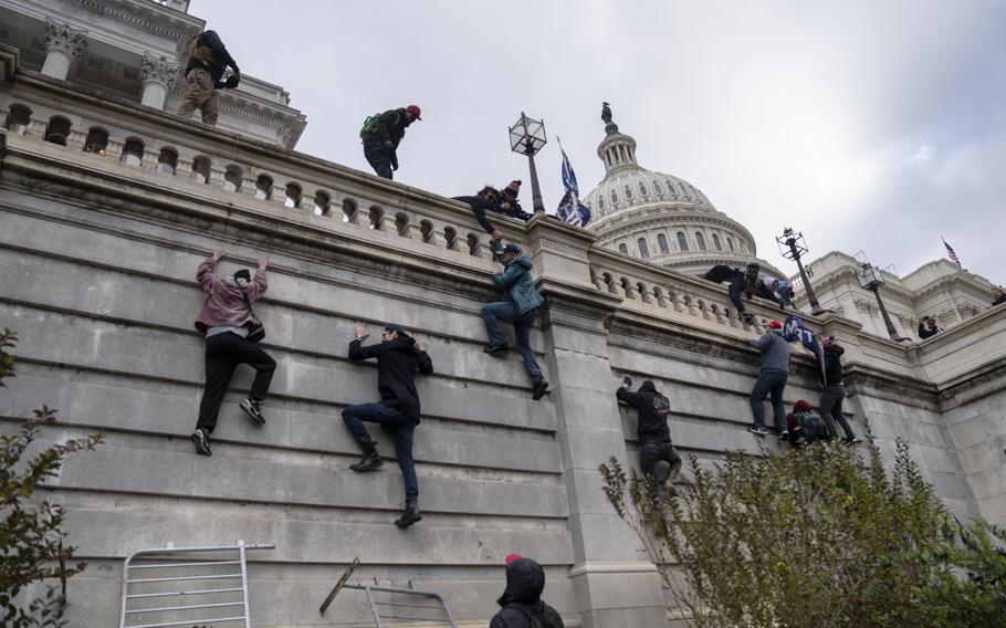 The scene at the U.S. Capitol in Washington, D.C., during the insurrection on Jan. 6, 2021.