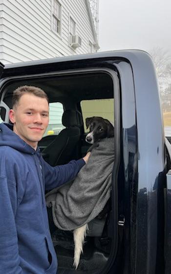 Members of Coast Guard Station Kenosha rescued a dog from the icy waters near the Great Lakes Yacht Club in Kenosha Harbor, Wis., on Jan. 25, 2024.