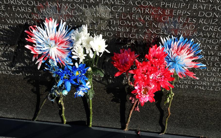 Memorial Day tributes at the Vietnam Veterans Memorial in Washington, D.C., May 31, 2021.