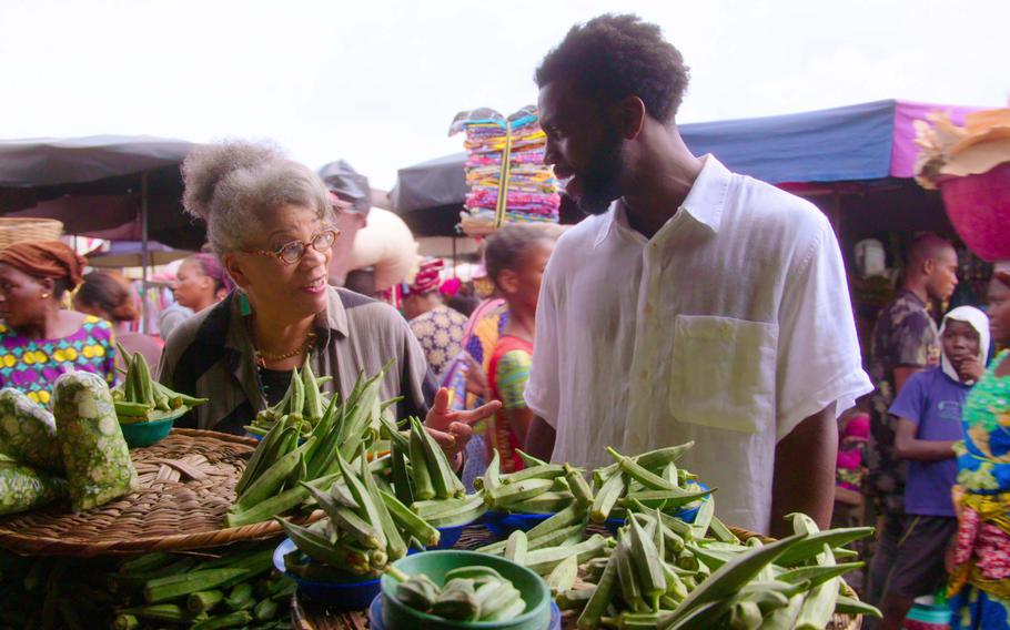 High on the Hog: How African American Cuisine Transformed America. Episode 1, “Our Roots”. (L-R) Pictured: Dr. Jessica B. Harris and Stephen Satterfield.