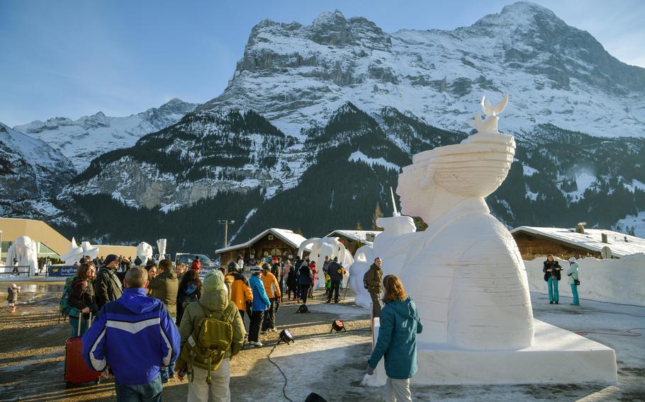 The World Snow Festival, with international snow sculptures on display, comes to Grindelwald, Switzerland, Jan. 13-18. 
