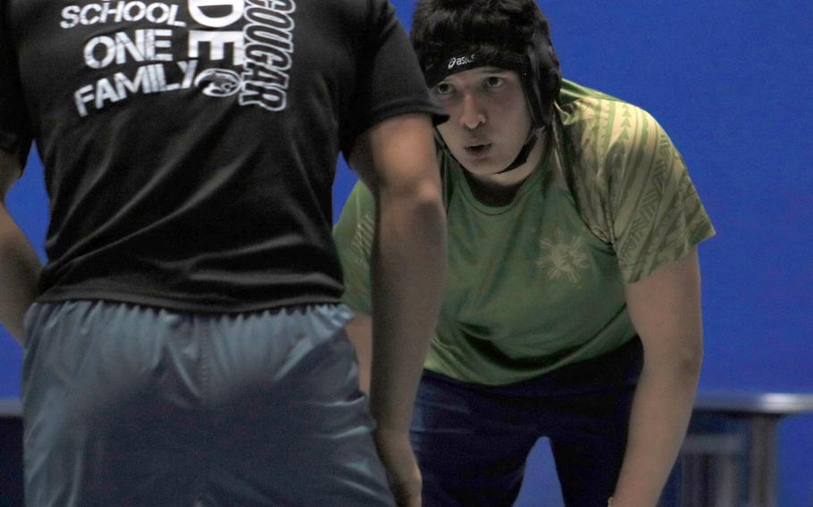 Senior 158-pounder Nathan Morales-Pizarro is one of a handful of veterans bolstering Osan's wrestling lineup.