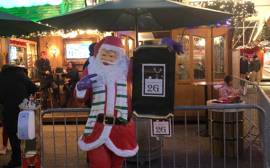 The outdoor Christmas market in Kaiserslautern, Germany, is open under a 2G policy, meaning patrons must show proof they are either vaccinated against or have recovered from coronavirus.