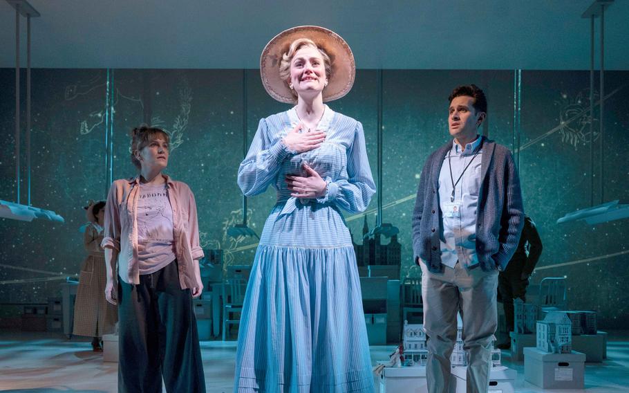 From left to right, Lora Lee Gayer, Kerstin Anderson, and Adam Chanler-Berat in “Unknown Soldier”. Photo by Teresa Castracane.