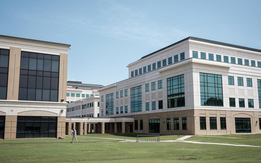 The U.S. Army Space and Missile Defense Command building on Redstone Arsenal military base. 