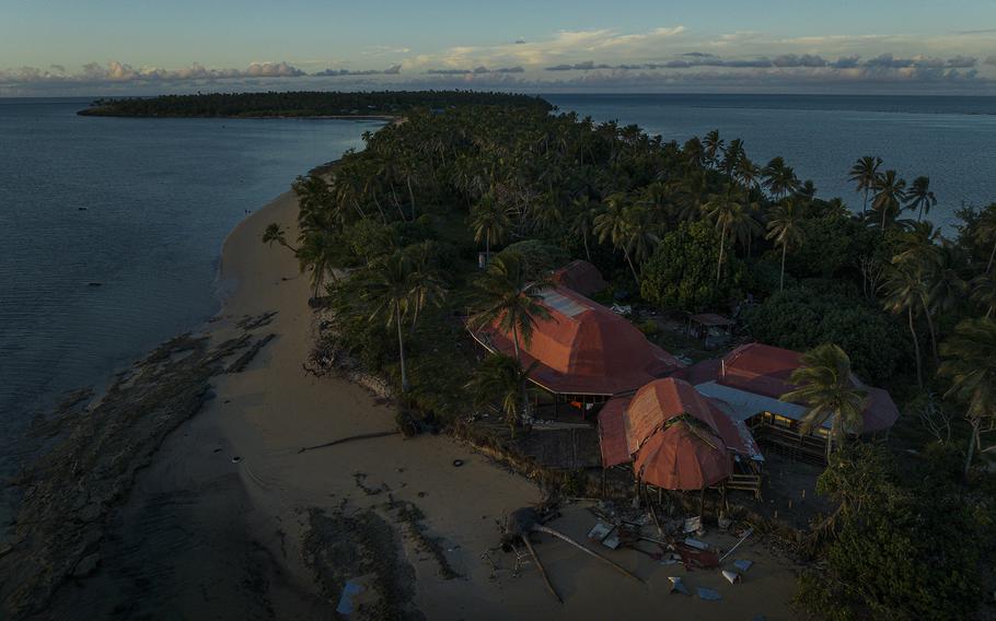 Atata island was almost entirely submerged with seawater after the Hunga eruption. 