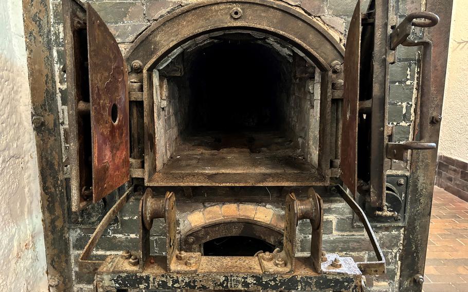An oven for cremation at the Flossenbürg concentration camp. American soldiers took part in a ceremony April 21, 2024, to mark the 79th anniversary of the camp's liberation by the U.S. Army.