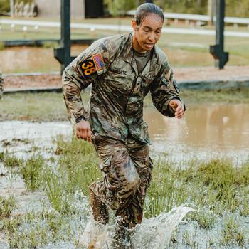 White splashes through a puddle.
