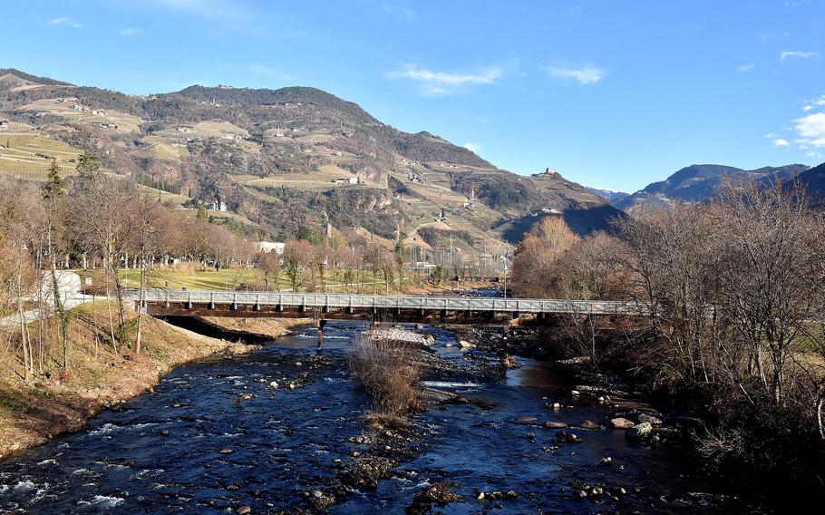 The Adige River, the second-longest in Italy, flows through Bolzano. Houses and small castles dot the hills in the area, and the city is also home to the the world-famous Iceman, whose well-preserved remains were discovered in 1991.