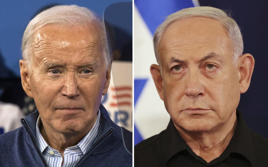 U.S. President Joe Biden, left, and Israeli Prime Minister Benjamin Netanyahu.