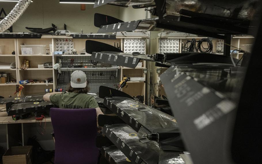 Electronic testing in the workshop and production space of drone maker Warbirds of Ukraine in Kyiv, Ukraine, on July 18, 2023. 