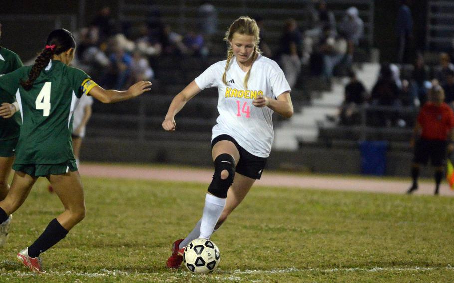 Brooke Bower tries to maintain control.