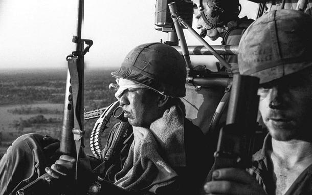 Kim Ki Sam/Stars and Stripes
Near Tay Ninh, Vietnam, November, 1966: Woujnded U.S. soldiers are evacuated by helicopter after the 1st Battalion, 27th Infantry, 25th Infantry Division came under heavy Viet Cong fire during Operation Attleboro.