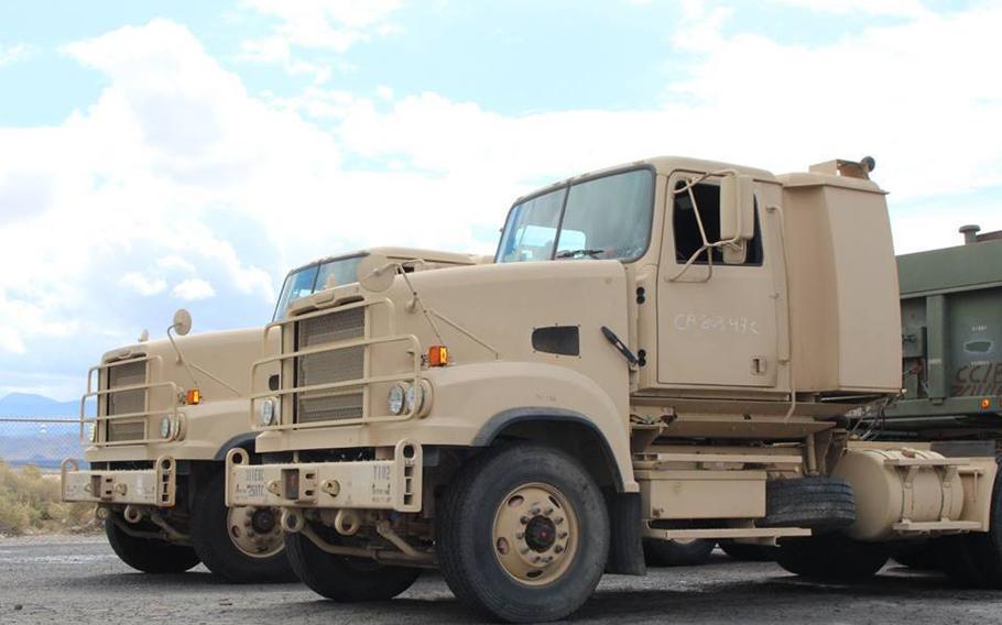 A M915A5 line-haul tractor-trailer similar to this one shown in 2018 was involved in a two-vehicle accident Feb. 9, 2023, on autobahn A6 near Kirchberg an der Jagst, Germany.