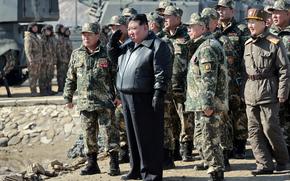 North Korean leader Kim Jong Un observes marksmanship training on March 6, 2024, in this image from the state-run Korean Central News Agency.