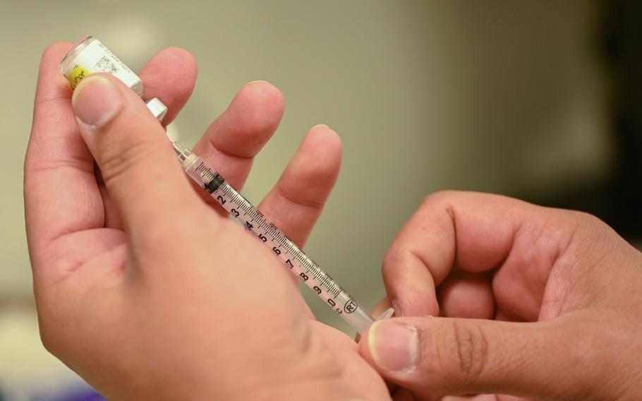 A needle is filled with a purified protein derivative test for tuberculosis.