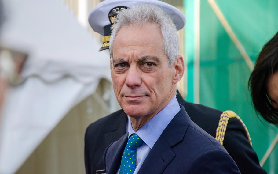 U.S. Ambassador to Japan Rahm Emanuel visits Yokosuka Naval Base, Japan, on Jan. 19, 2024.