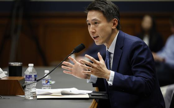 TikTok CEO Shou Zi Chew testifies before the House Energy and Commerce Committee in the Rayburn House Office Building on Capitol Hill on March 23, 2023, in Washington, D.C. (Chip Somodevilla/Getty Images/TNS)