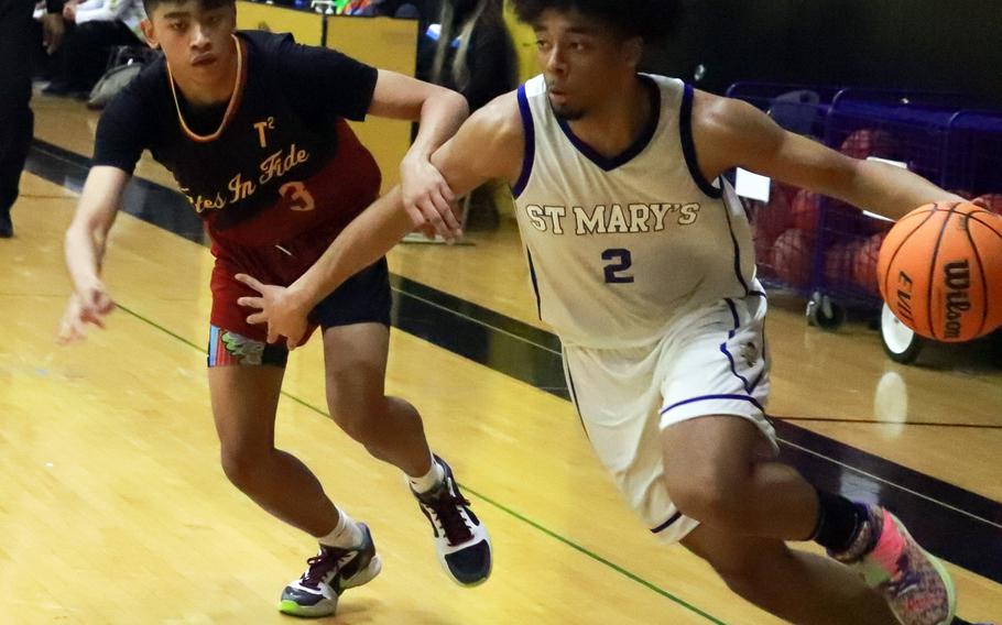 Roy Igwe was named tournament Most Valuable Player. He scored a team-high 21 points as St. Mary's International outlasted defending champion Father Duenas Memorial 59-51 in Saturday's boys championship of the 5th American School In Japan Kanto Classic.