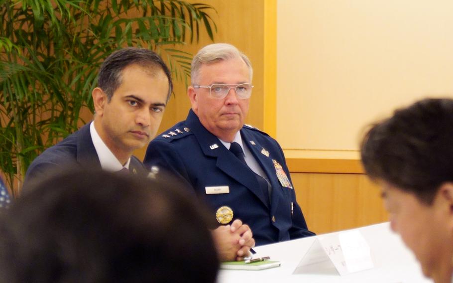 Air Force Lt. Gen. Ricky Rupp, commander of U.S. Forces Japan, visits the Ministry of Foreign Affairs in Tokyo, Jan. 6, 2023. 