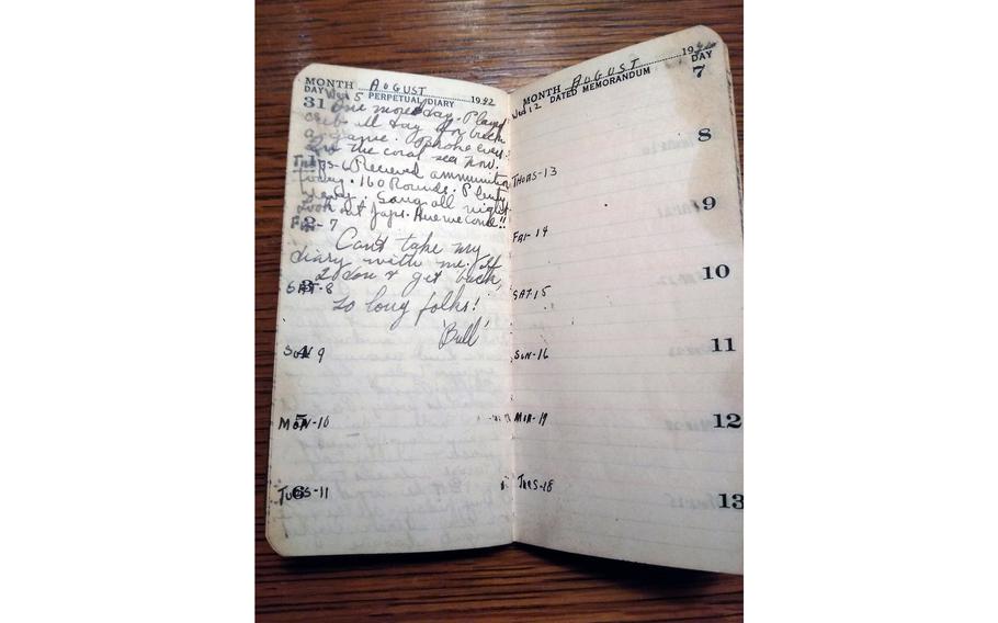 The final entry in the wartime diary of Marine Sgt. Leo “Bull” McDermott was written Aug. 7, 1942, the same day Marines of the 1st Division landed on Guadalcanal in the Solomon Islands.