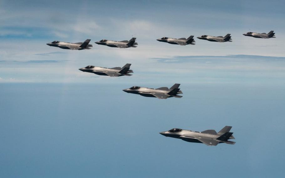 F-35A Lightning II stealth fighters from the U.S. and South Korean air forces conducted a joint exercise over South Korea between July 11 and 14, 2022. 