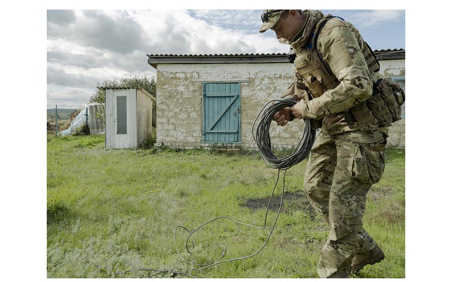 A soldier from Ukraine’s mobile drone unit called Ochi, which means “Eyes.” Ochi teams are now deployed all along the front lines. 