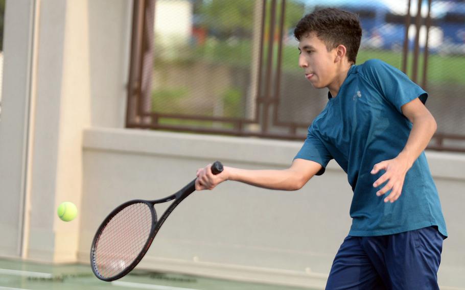 Sophomore Ayden Canizales will be Osan boys tennis team's No. 2 singles seed.