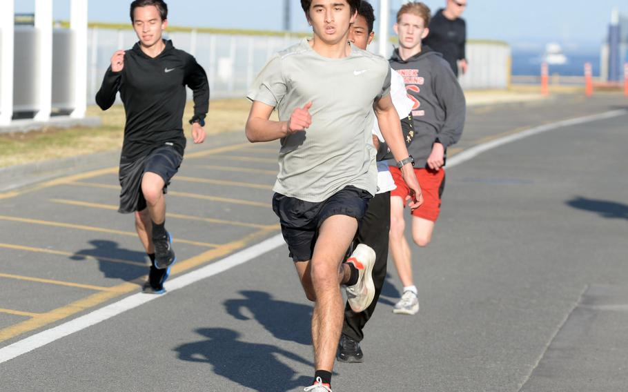 Nile C. Kinnick senior Austin Shinzato won the Far East virtual cross-country meet in the fall and posted the best 800, 1,600 and 3,200 race times last spring. 