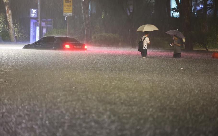 Seoul’s Dongjak district sees 18 inches of rain Monday and Tuesday, at least nine dead with more rain forecast.