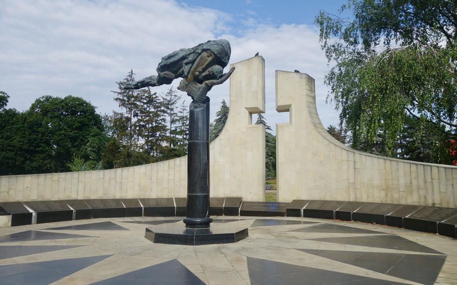 A memorial in Chișinău, Moldova, to the victims of the Transnistria War, which was fought in the early 1990s between pro-Russian separatists and the Moldovan government.                  