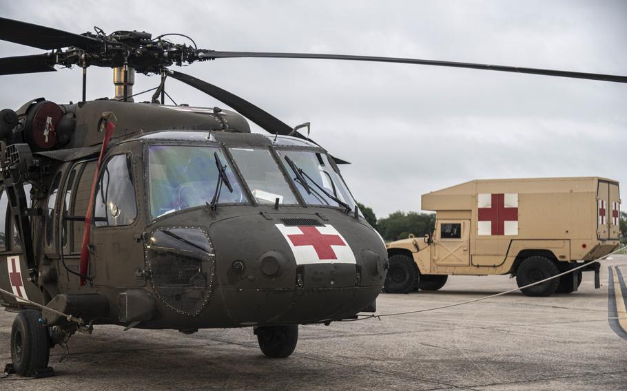 Pictured is a static display featured during The Great Texas Airshow, Saturday, April 6, 2024, at Joint Base San Antonio-Randolph, Texas. 