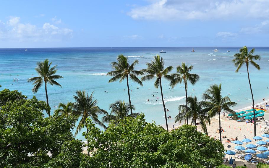 Oahu’s Waikiki Beach, though iconic for all things Hawaii, is always busy with sun worshipers, surfers, outrigger canoes and catamarans. Most of Oahu’s luxury and historic hotels are located on its shore.