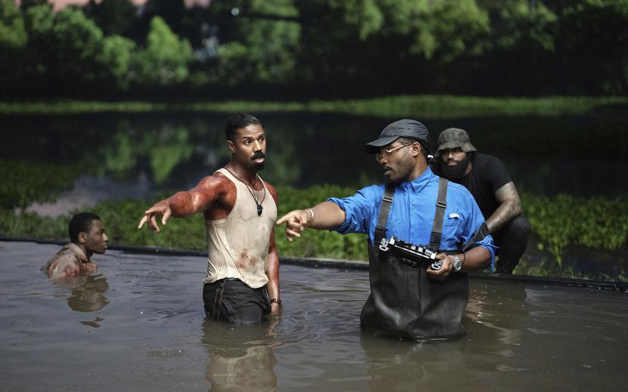 Michael B. Jordan and Ryan Coogler on the “Sinners” set. 