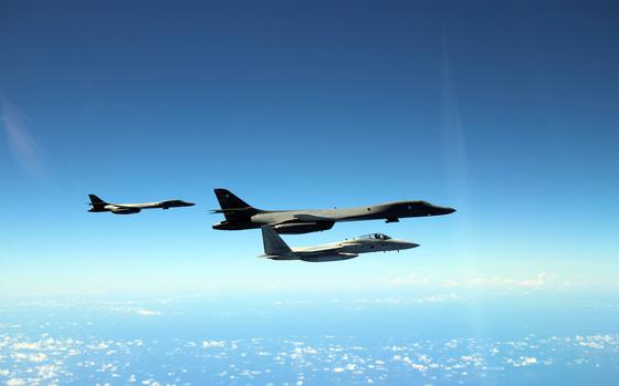 Jets flying in formation.