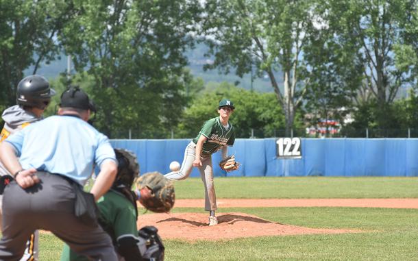 Naples' Kenny Pirches started the second game of a doubleheader against Vicenza on Saturday, April 20, 2024, and didn't allow a run in three innings of work.

Kent Harris/Stars and Stripes