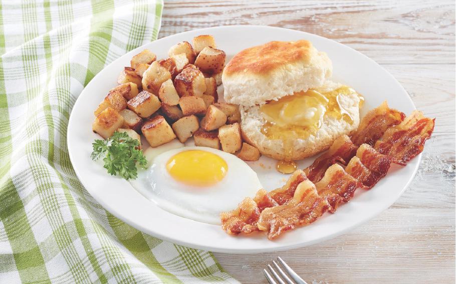 Veterans and active-duty military can receive a free meal at Bob Evans from a seven-item menu, including the Mini Sampler, pictured, available all day Veterans Day.