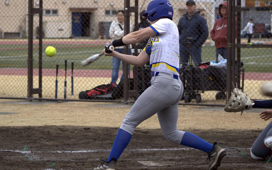 Claire Smith swings.