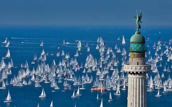 The Barcolana regatta is held every year in Trieste, Italy, on the second Sunday of October. More than 2,500 boats participate.
