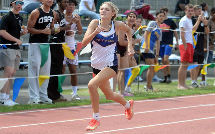 Guam High's Hayden Buck, who won all four of her events in last Saturday's island finals, sprints to victory in the 400. She also won the long jump.